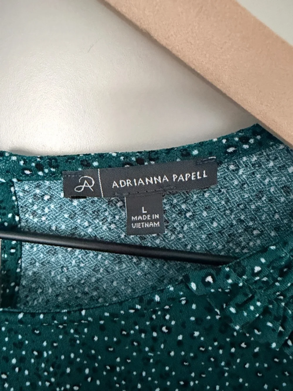 Adrianna Papell Teal Speckled Long-Sleeve Blouse - Picture 2 of 2